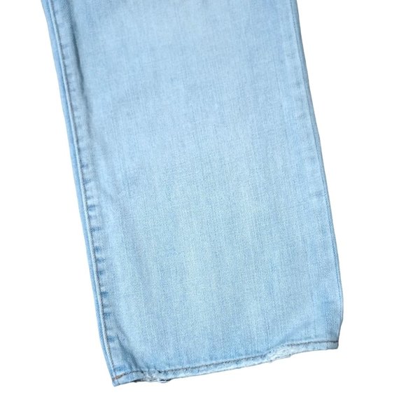 American Eagle Jeans Womens Size 16 Thrashed Ripped Destroyed Light Blue Denim - Picture 4 of 13